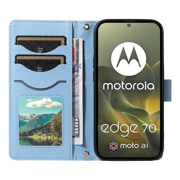 Motorola Edge 70 Luksus Vatteret Pung - blå