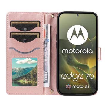 Motorola Edge 70 Luksus Vatteret Pung - rosaguld