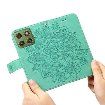 Motorola Edge 70 Mandala Series Etui med Pung - Grøn