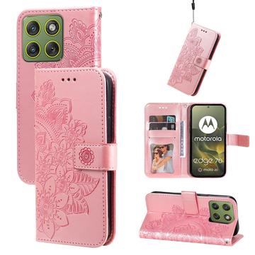 Motorola Edge 70 Mandala Series Etui med Pung - Pink