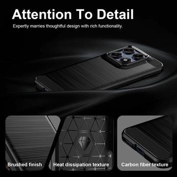 Motorola Edge 70 Pro Børstet TPU Cover - Karbonfiber - Sort