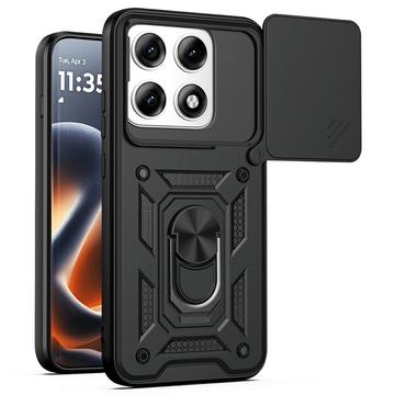 Motorola Edge 70 Pro Roterende Ring Hybrid Cover med Kameraskjold - Sort