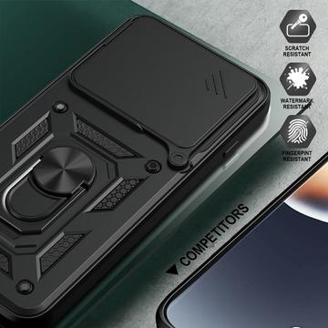 Motorola Edge 70 Pro Roterende Ring Hybrid Cover med Kameraskjold - Sort
