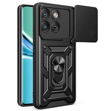 Motorola Edge 70 Roterende Ring Hybrid Cover med Kameraskjold - Sort