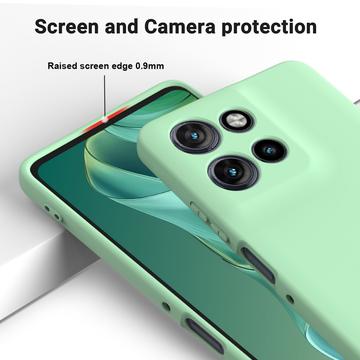 Motorola Moto G Power (2025) Flydende silikone cover med håndrem - grøn
