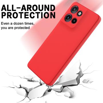 Motorola Moto G Power (2025) Flydende silikone cover med håndrem - rød