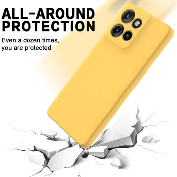 Motorola Moto G Power (2025) Flydende silikone cover med håndrem - gul