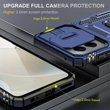 Motorola Moto G Stylus 5G (2024) Roterende Ring Hybrid Cover med Kameraskjold - Blå