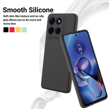 Motorola Moto G Stylus 5G (2025) Flydende silikone cover med håndrem - sort