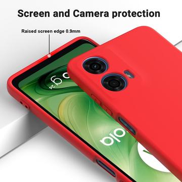 Motorola Moto G04/G24 Liquid Silikone Cover med Strop - Rød