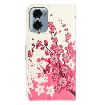 Motorola Moto G05/E15 Style Series Pung Taske - Pink Blomster