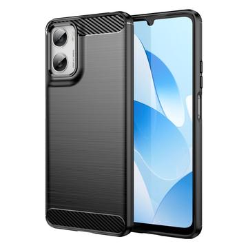 Motorola Moto G06/G06 Power Børstet TPU Cover - Karbonfiber - Sort