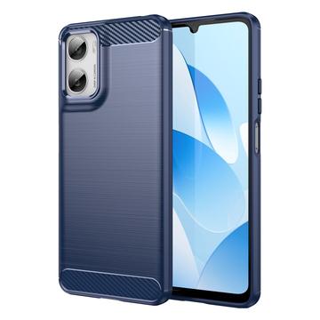 Motorola Moto G06/G06 Power Børstet TPU Cover - Karbonfiber - blå