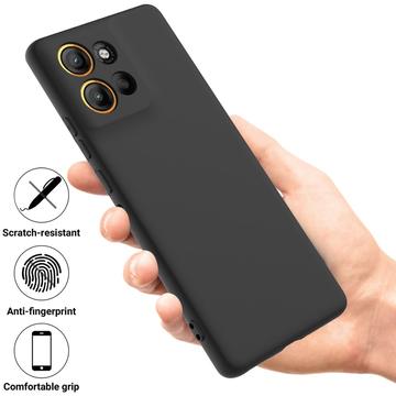 Motorola Moto G17 Power/G17/G15 Flydende silikone cover med håndrem - Sort