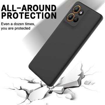 Motorola Moto G17 Power/G17/G15 Flydende silikone cover med håndrem - Sort