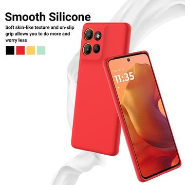Motorola Moto G17 Power/G17/G15 Flydende silikone cover med håndrem - Rød