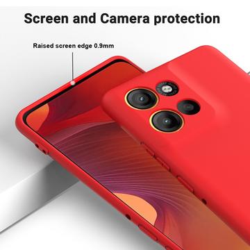 Motorola Moto G17 Power/G17/G15 Flydende silikone cover med håndrem - Rød