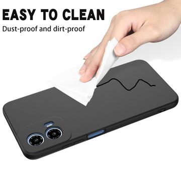 Motorola Moto G34 Liquid Silikone Cover med Strop - Sort