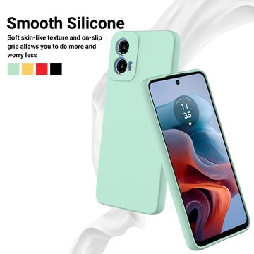 Motorola Moto G34 Liquid Silikone Cover med Strop - Grøn