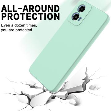 Motorola Moto G34 Liquid Silikone Cover med Strop - Grøn