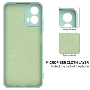 Motorola Moto G34 Liquid Silikone Cover med Strop - Grøn