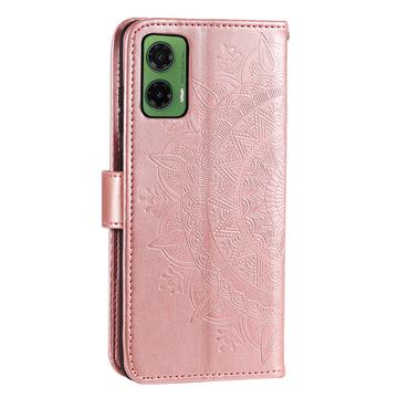 Motorola Moto G35 Mandala Serie Pung Etui - Rødguld