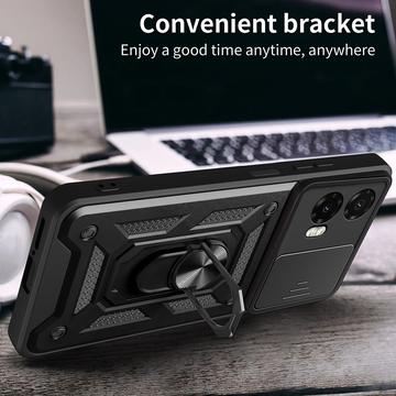 Motorola Moto G35 Roterende Ring Hybrid Cover med Kameraskjold - Blå