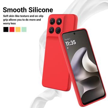 Motorola Moto G37/G37 Power/G47 Flydende silikone cover med håndrem - Rød