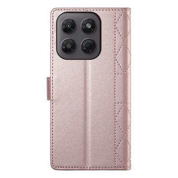 Motorola Moto G37/G47 Luksus Vatteret Pung - rosaguld