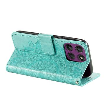 Motorola Moto G37/G47 Mandala Etui med Pung med håndledsrem - mintgrøn