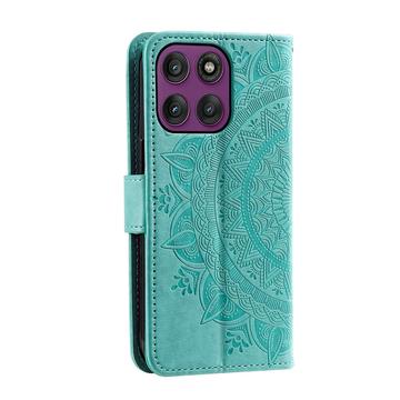Motorola Moto G37/G47 Mandala Etui med Pung med håndledsrem - mintgrøn