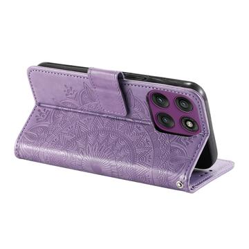 Motorola Moto G37 Power Mandala Etui med Pung med håndledsrem - Lilla