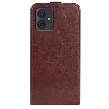 Motorola Moto G54 Vertikal Flip Taske med Kortholder - Brun