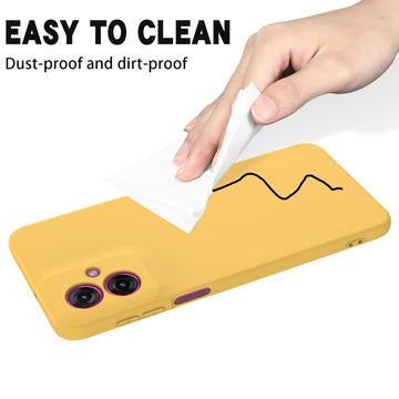 Motorola Moto G55 Liquid Silikone Cover med Strop - Gul