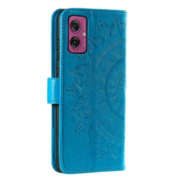 Motorola Moto G55 Mandala Serie Pung Etui - Blå
