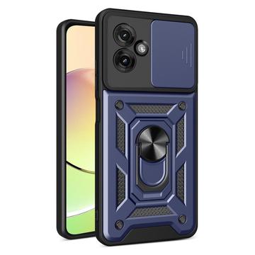 Motorola Moto G55 Roterende Ring Hybrid Cover med Kameraskjold - Blå