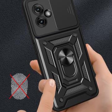 Motorola Moto G55 Roterende Ring Hybrid Cover med Kameraskjold - Blå
