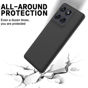 Motorola Moto G67 Power Flydende silikone cover med håndrem - sort