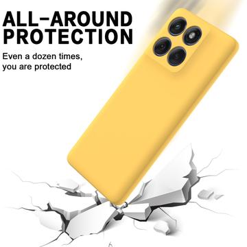 Motorola Moto G67 Power Flydende silikone cover med håndrem - gul