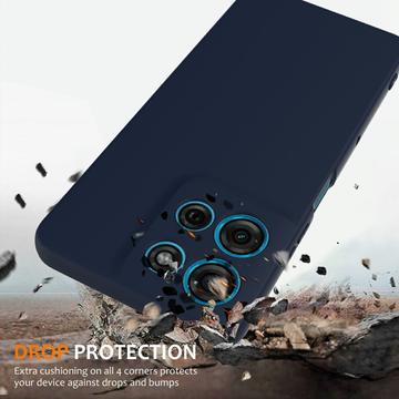 Motorola Moto G75 Liquid Silikone Cover - MagSafe Kompatibel - Mørkeblå