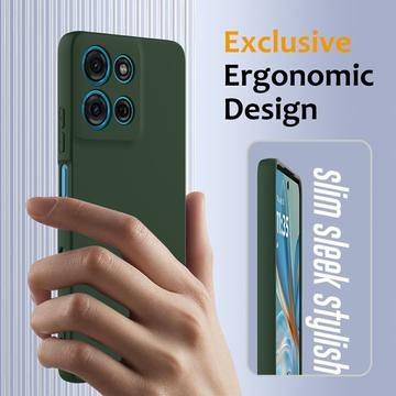Motorola Moto G75 Liquid Silikone Cover - MagSafe Kompatibel - Mørkegrøn