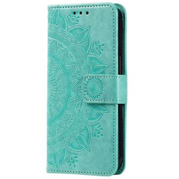 Motorola Moto G75 Mandala Series Etui med Pung - Grøn