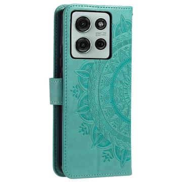 Motorola Moto G75 Mandala Series Etui med Pung - Grøn