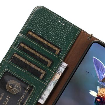 Motorola Moto G75 Læderpung med RFID - Grøn