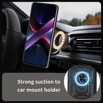Motorola Moto G77/G67 Roterende Ring Hybrid Cover med Kameraskjold - Blå