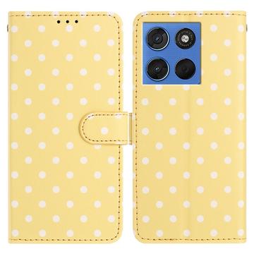 Motorola Moto G77/G67 Pung Etui med Prikket Mønster - Gul