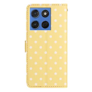 Motorola Moto G77/G67 Pung Etui med Prikket Mønster - Gul