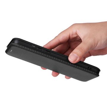 Motorola Moto G84 Flip Cover - Karbonfiber - Sort