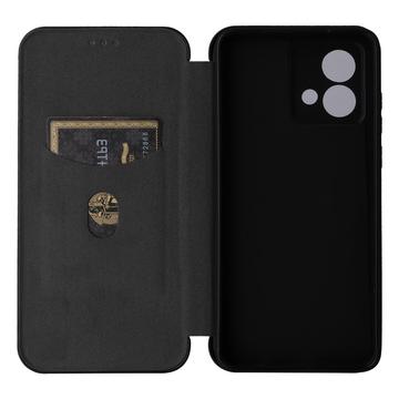 Motorola Moto G84 Flip Cover - Karbonfiber - Sort