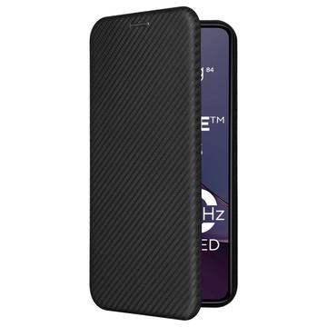 Motorola Moto G84 Flip Cover - Karbonfiber - Sort
